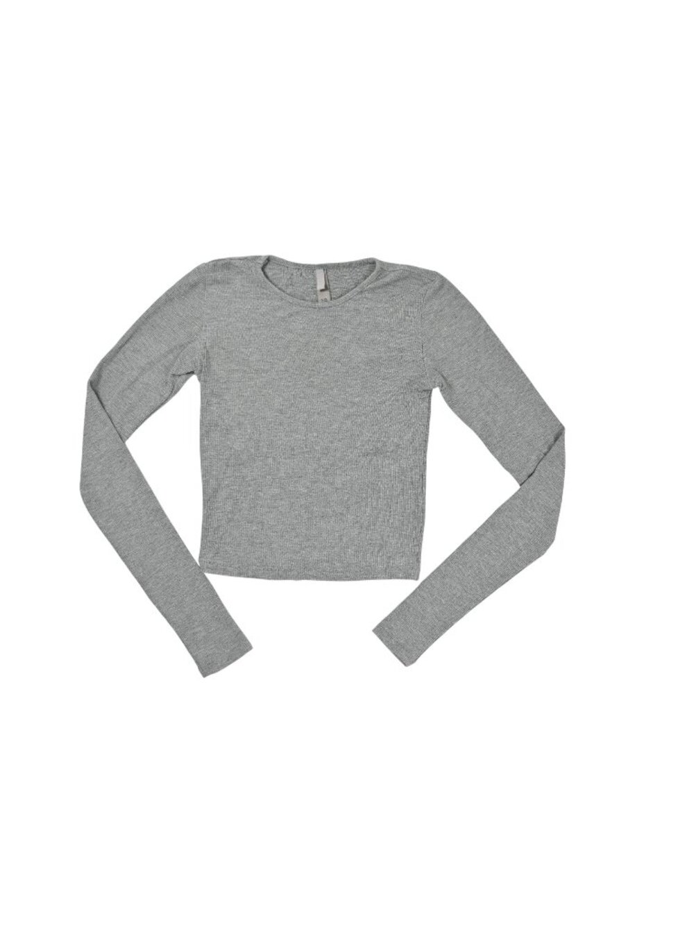 Skims Ribbed Modal Long Sleeve Top in Grey